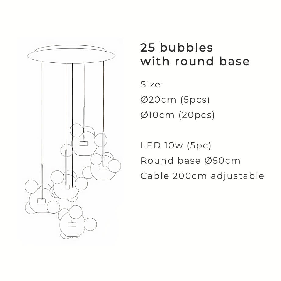 Nordic Snowball Glass Chandelier With Matte Or Clear Orbs - OpalDwell
