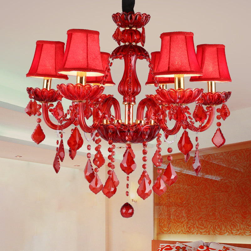 Aurelia Crimson Crystal Chandelier for Modern Living Rooms OpalDwell
