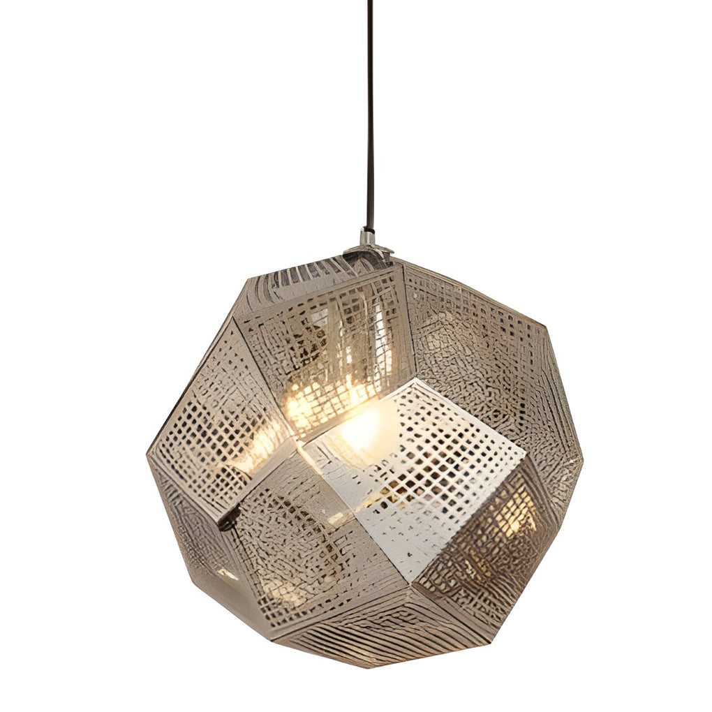 Lumenara Geometric Round Pendant Lamp in Electrolytic Metal - OpalDwell