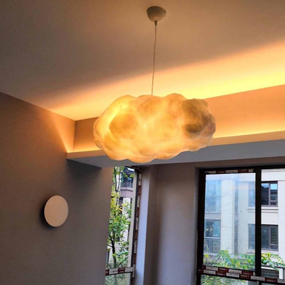 AstraLumen Cloud LED Pendant Light in White PVC Cotton - OpalDwell