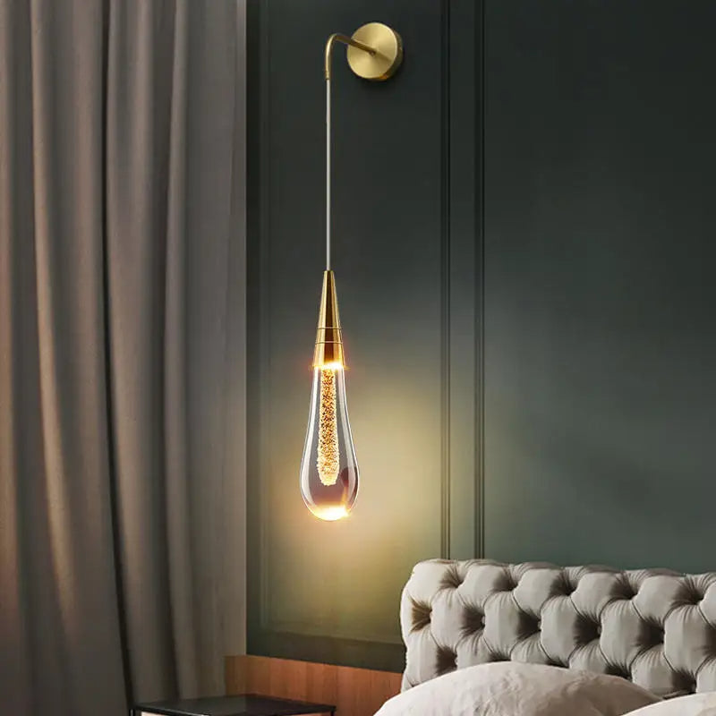 Drop-shaped Wall Lamp with Warm Glow - Solena | OpalDwell - OpalDwell