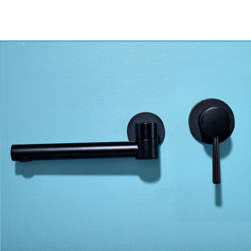 Alvora Round Wall-Mounted Bathroom Sink Faucet, Single Lever | OpalDwell OpalDwell