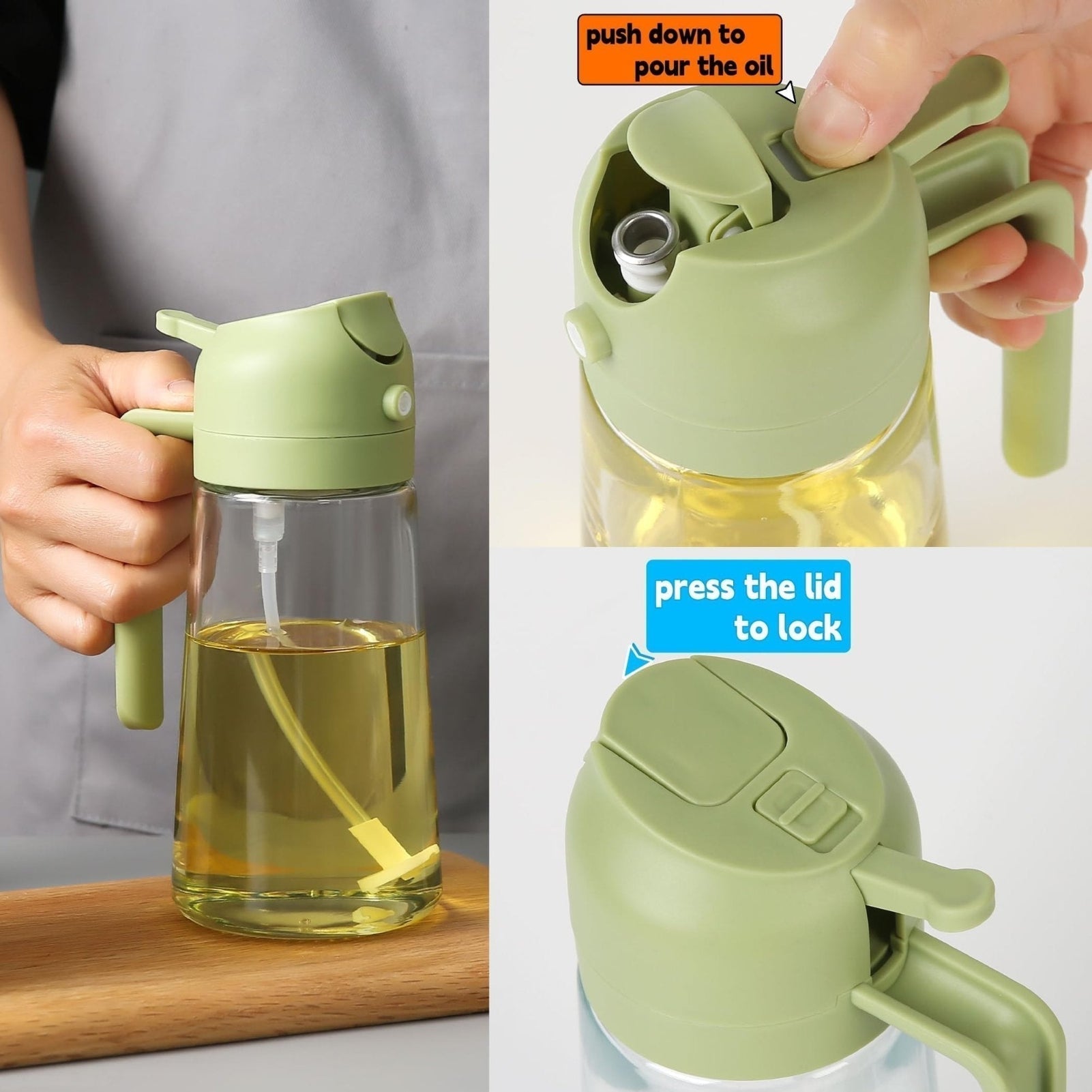 Culina Dual-Action Kitchen Oil Sprayer And Dispenser Bottle - OpalDwell