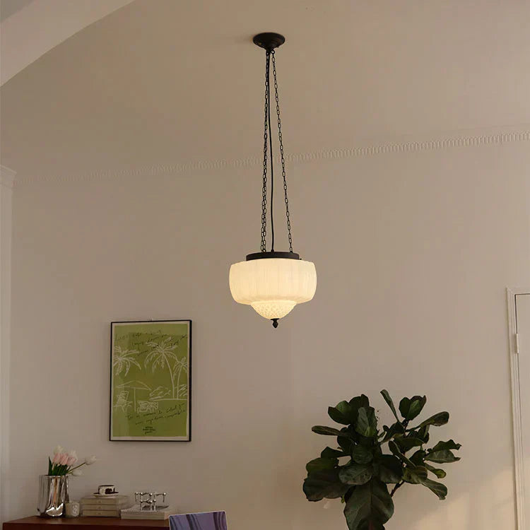 Modern white minimalist pendant light | OpalDwell - OpalDwell