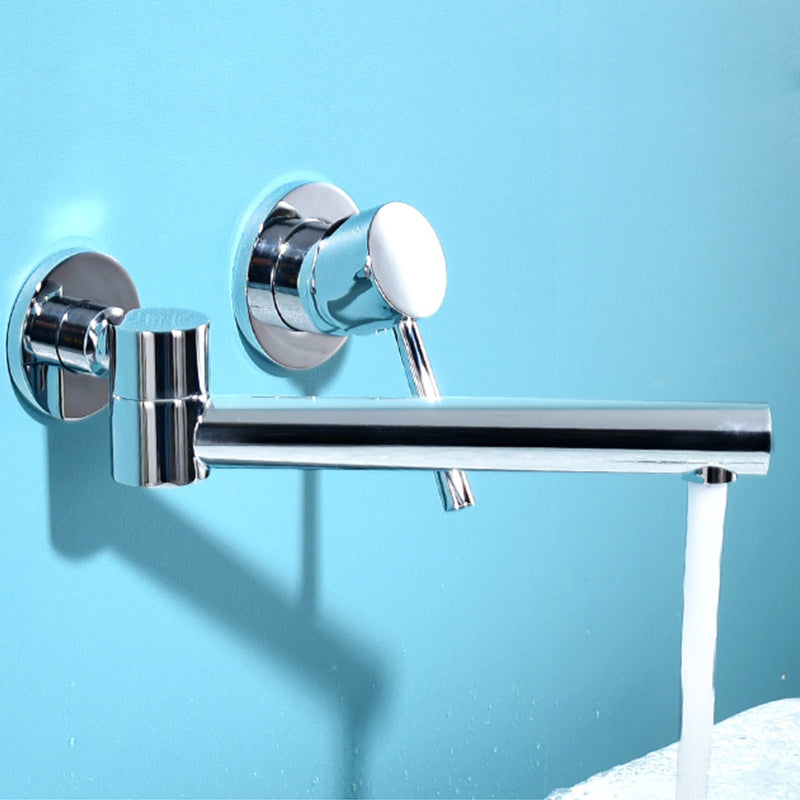 Alvora Round Wall-Mounted Bathroom Sink Faucet, Single Lever | OpalDwell OpalDwell