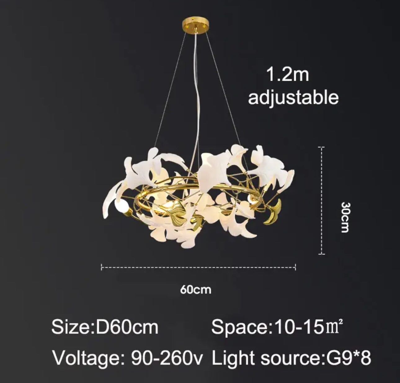 LumaPetal Ceramic Chandelier with Dimmable LEDs Soft Glow OpalDwell