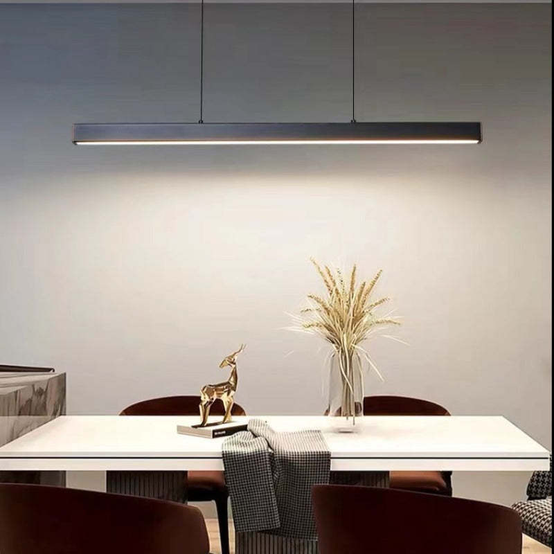 Nexis Linear Metal LED Pendant Light in Black and Brown OpalDwell