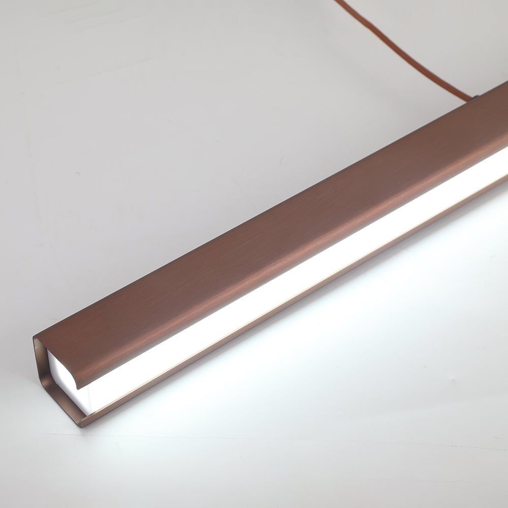 Nexis Linear Metal LED Pendant Light in Black and Brown OpalDwell