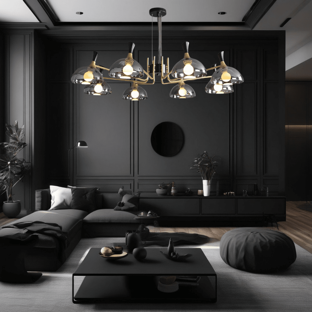 Lucentus | LED Chandelier in Black Glass - OpalDwell