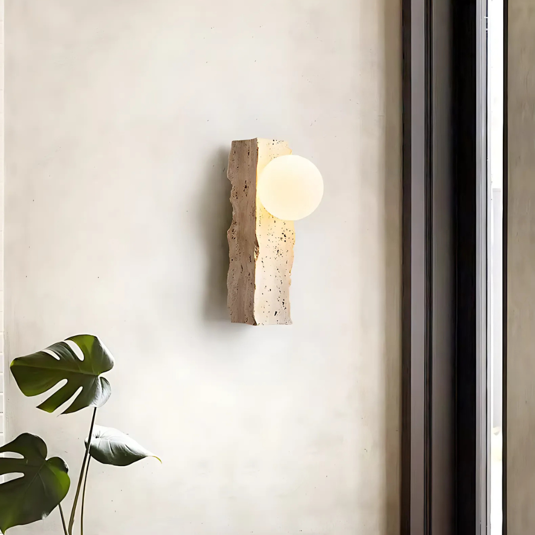 Orion Stone Wall Sconce Handcrafted G9 LED Lighting - OpalDwell