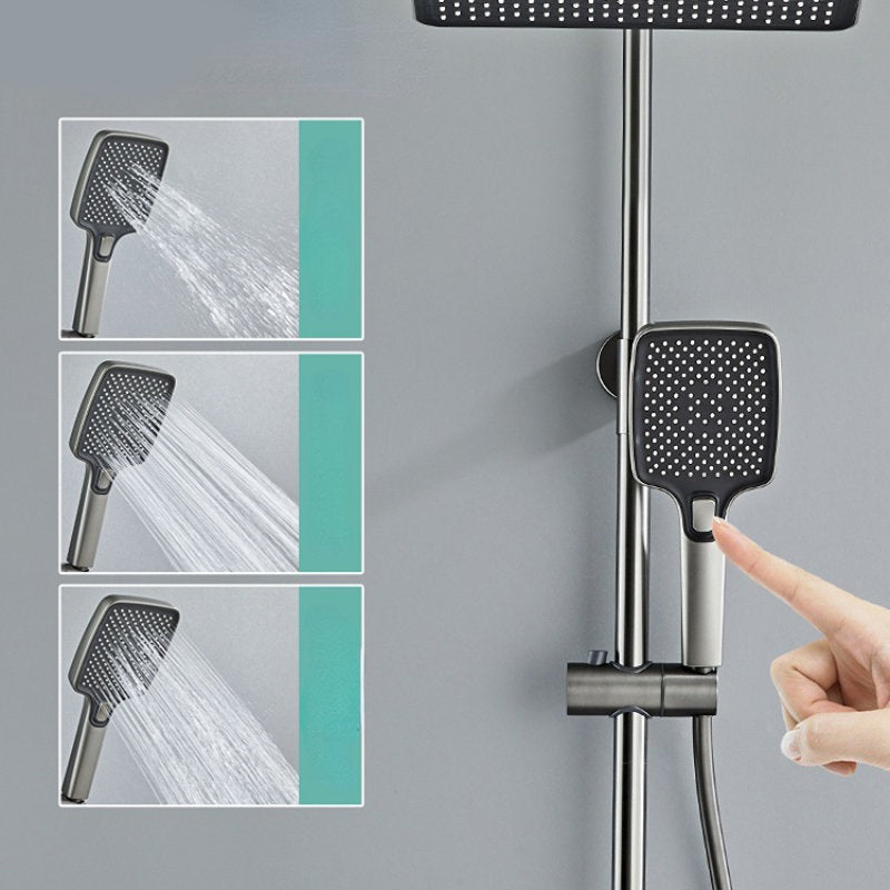 Navaro Ash-Plated Thermostatic Shower Set With Digital Display And Pressurized Faucet | OpalDwell OpalDwell