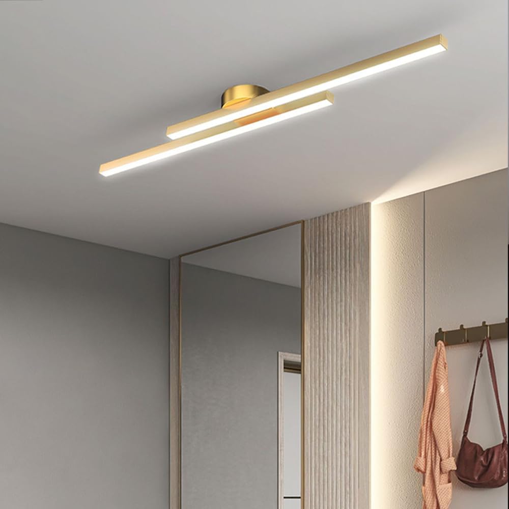 LumenVale Minimalist Aluminum LED Semi Flush Ceiling Light For Living Rooms OpalDwell