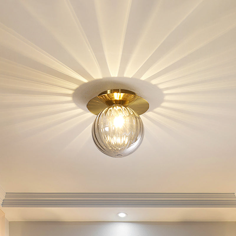AureliaGlow Ceiling Lamp With Gold-Smoked Glass Fixture - OpalDwell