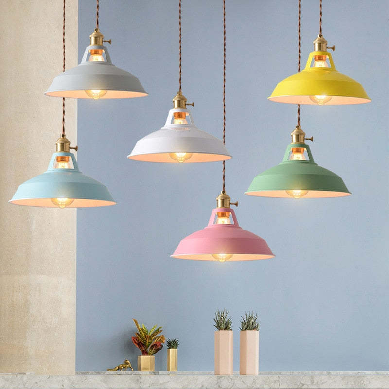 Lyrae Morandi-Style Colorful Metal Pendant Light Glow - OpalDwell