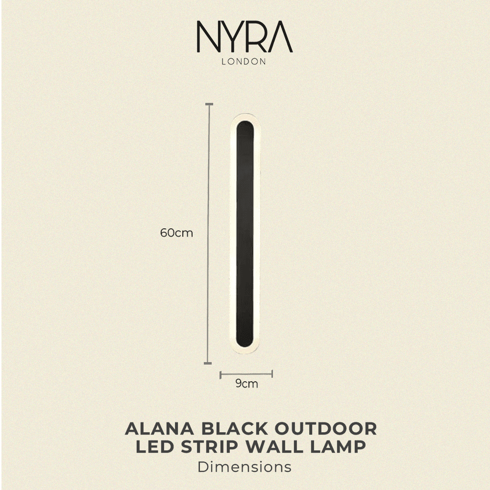 Ravelle Black Outdoor LED Wall Strip Light - OpalDwell