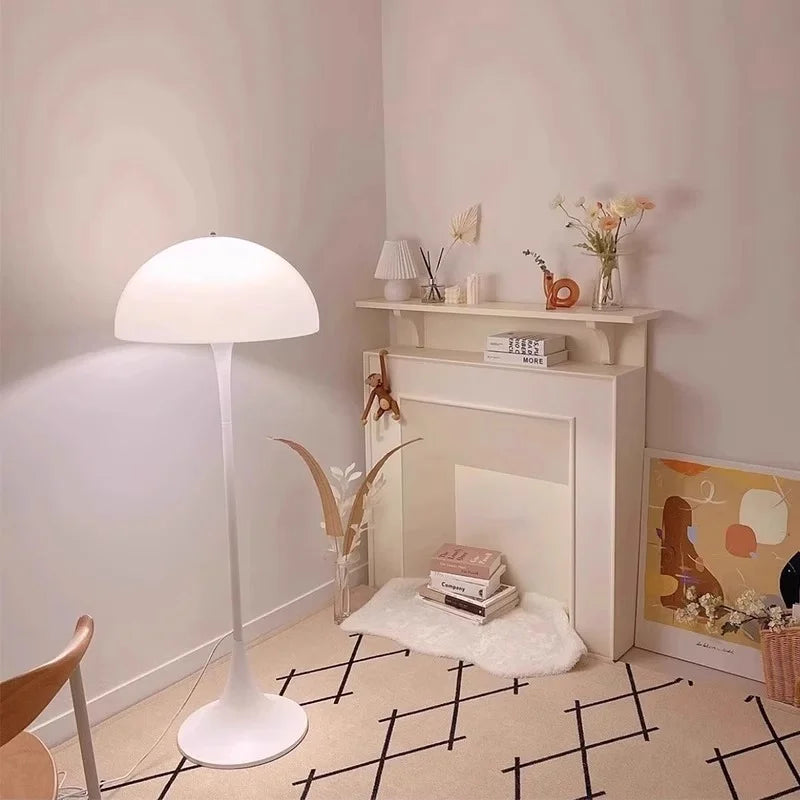 Aurelo Mushroom LED Floor Lamp in Nordic Style for Bedroom Ambient Light OpalDwell