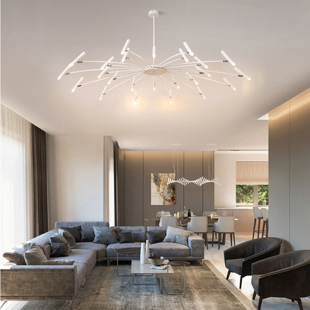 ElaraLuxe Gold and Black LED Chandelier for Modern Living - OpalDwell