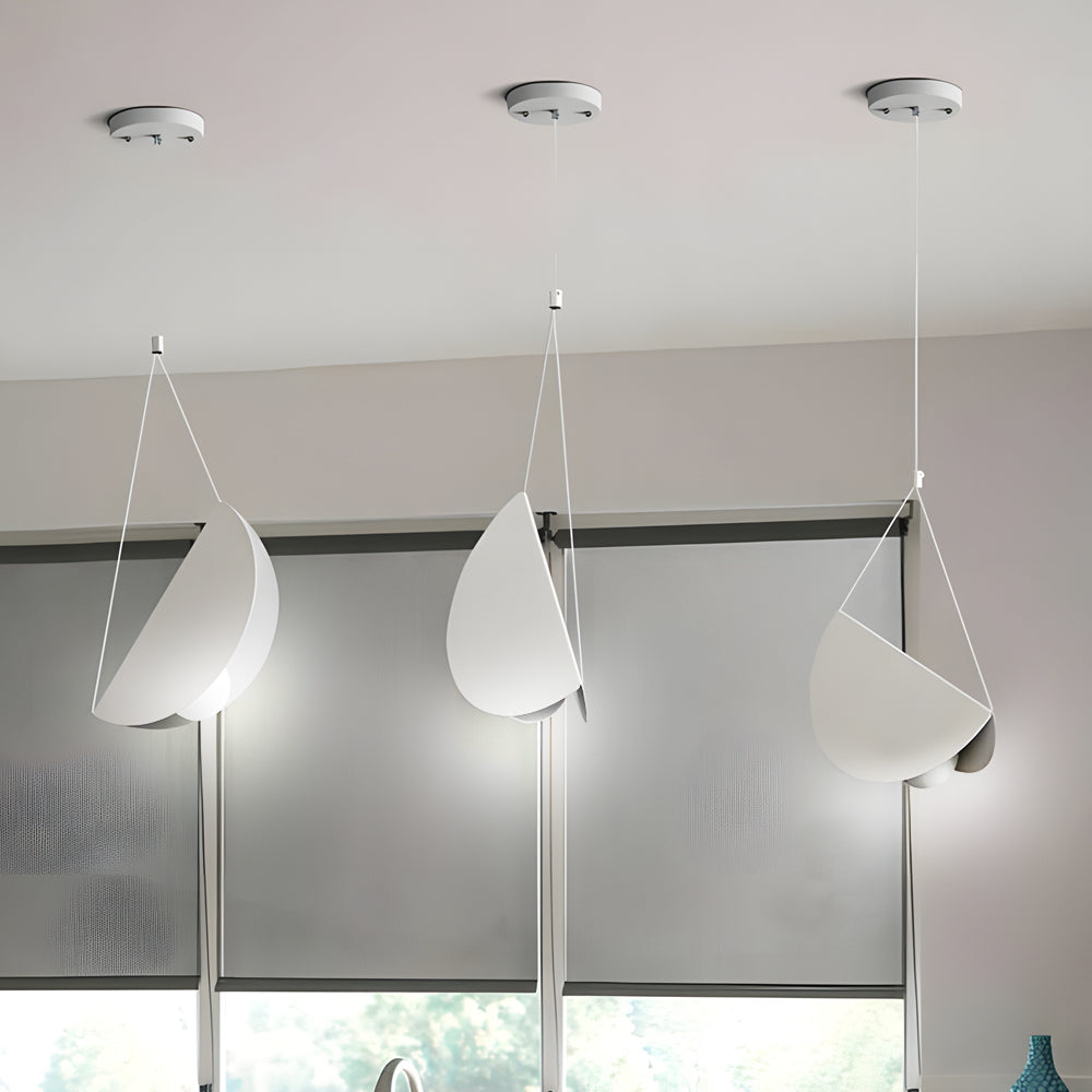 NovaLume Linear Pendant Light in White Matte Metal - OpalDwell