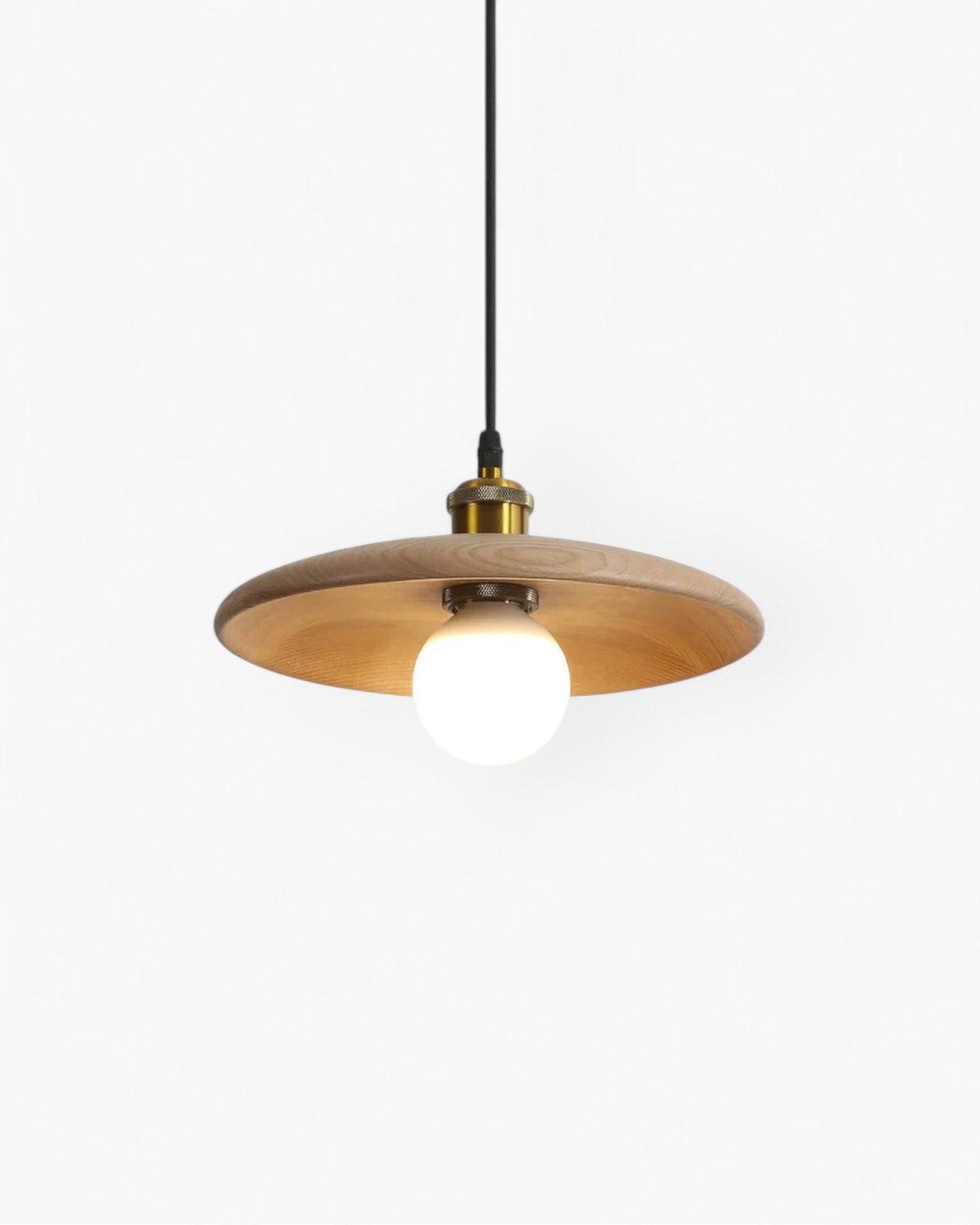 LumaNova Japandi Pendant Light With Slim Wood Shade - OpalDwell