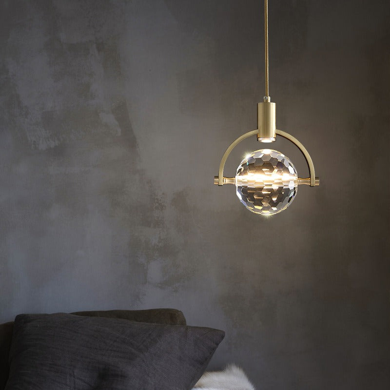 AuraRing Crystal Pendant Light LED Ring Lamp Fixture - OpalDwell