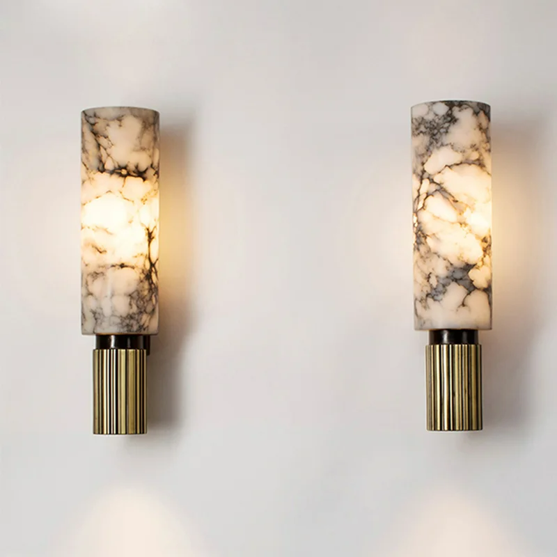 Astra Marble Wall Lamp Dimmable for Living Rooms and Entryways - OpalDwell