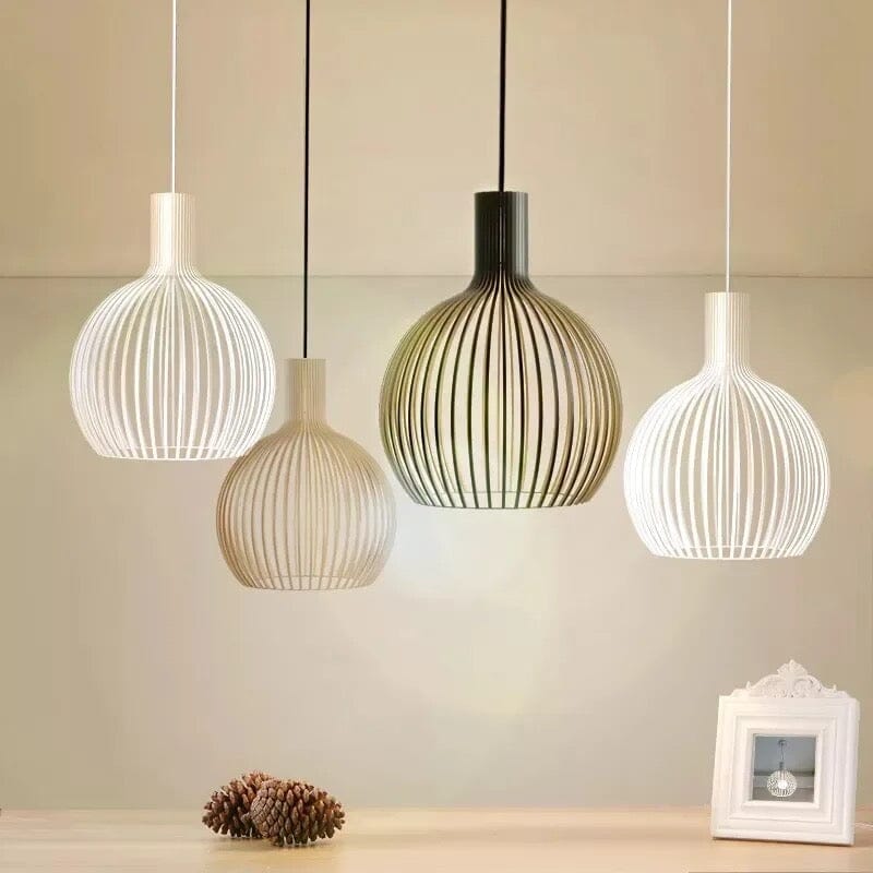 FjordLoom Wood Cage Pendant Light With Adjustable Cord | Birdcage Chandelier OpalDwell