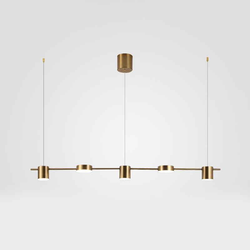 Lyria Drum Pendant Light, Black Gold Finish, 3-5 Lights OpalDwell