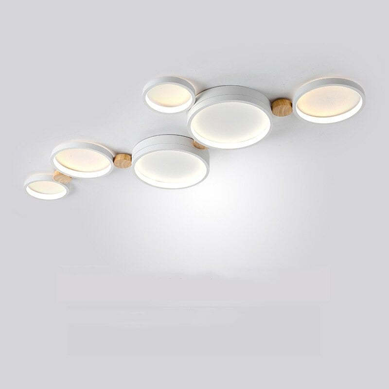 NovaLumen Ceiling Lamp in White and Gray Metal Finish - OpalDwell