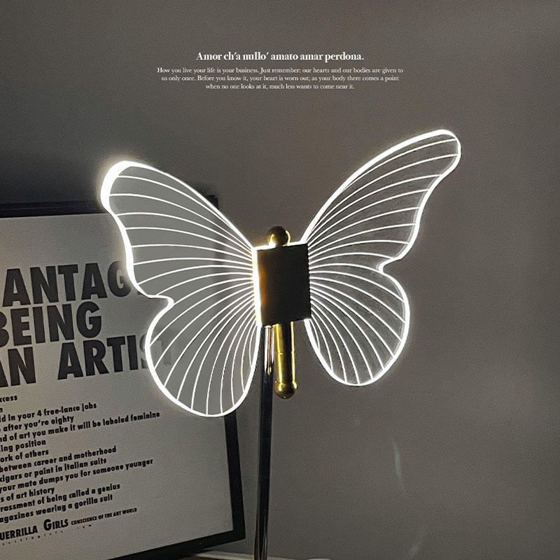 Luminara Crystal Butterfly LED Table Lamp For Bedroom In Iron And Acrylic - OpalDwell