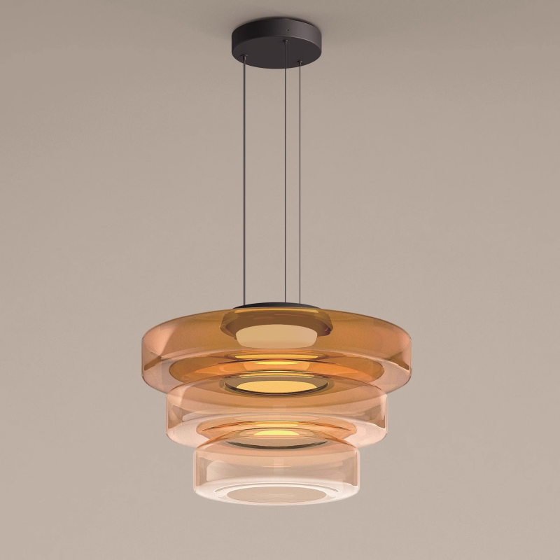 Asteron Glass Pendant Light in Bauhaus Style Ceiling Lamp OpalDwell