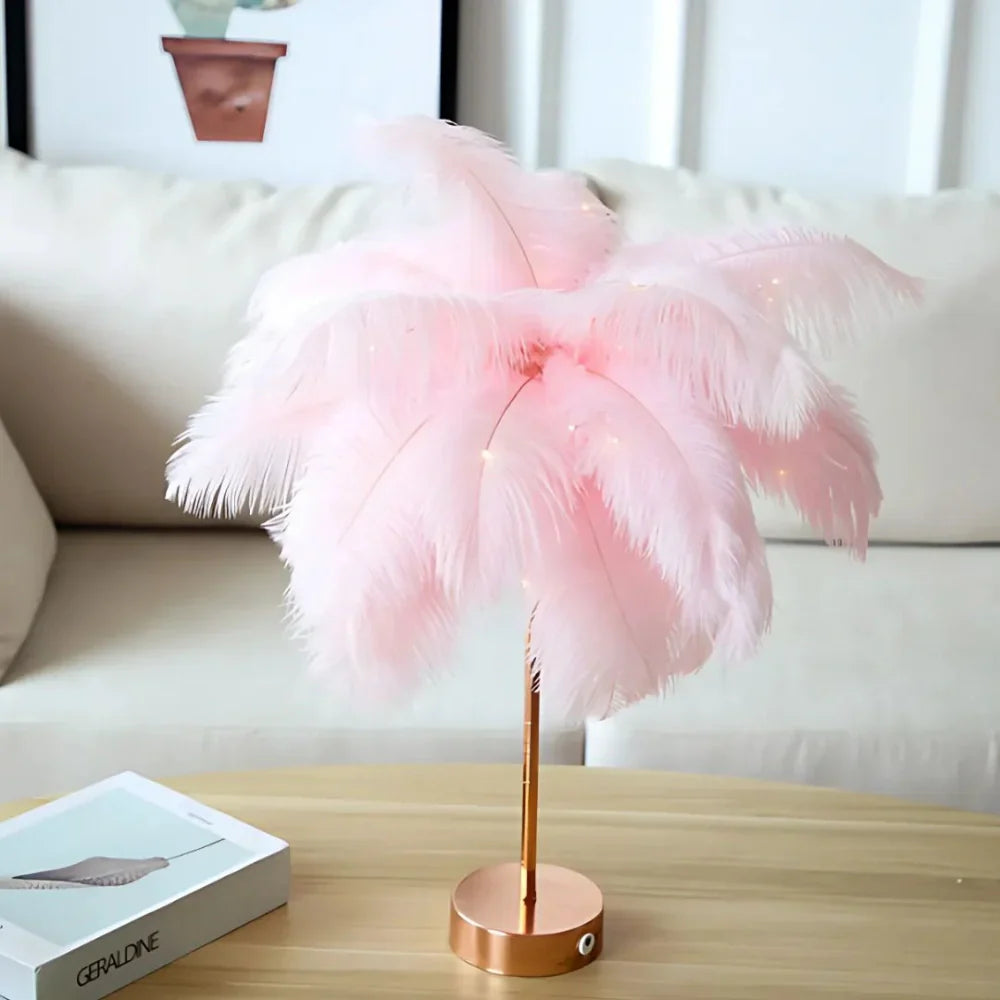 FeatherLuxe Glow Lamp | Soft Ambient Light for Living Rooms - OpalDwell