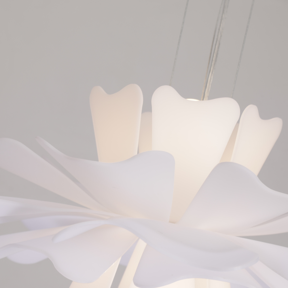 LumaNova White Metal Pendant Lamp for Modern Interiors OpalDwell