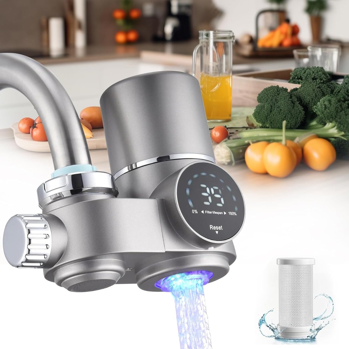ClearView LED Faucet Water Filter With Display for Cleaner Tap Water OpalDwell