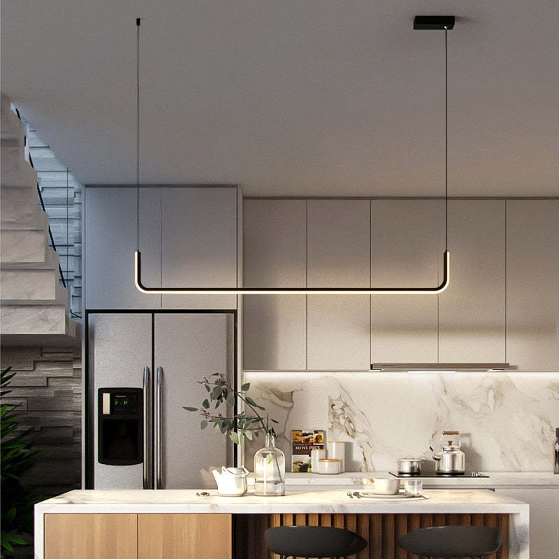 EdgeGlow | Modern LED Pendant Light in Metal and Silicone - OpalDwell