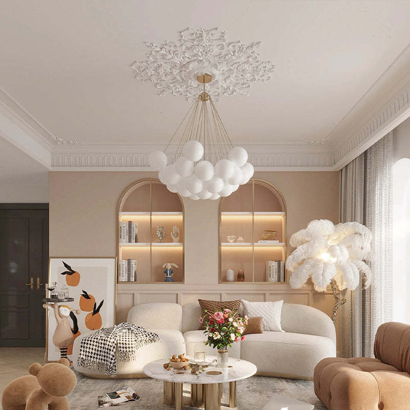 Lumisora Glass and Metal Pendant Light for Living Room - OpalDwell