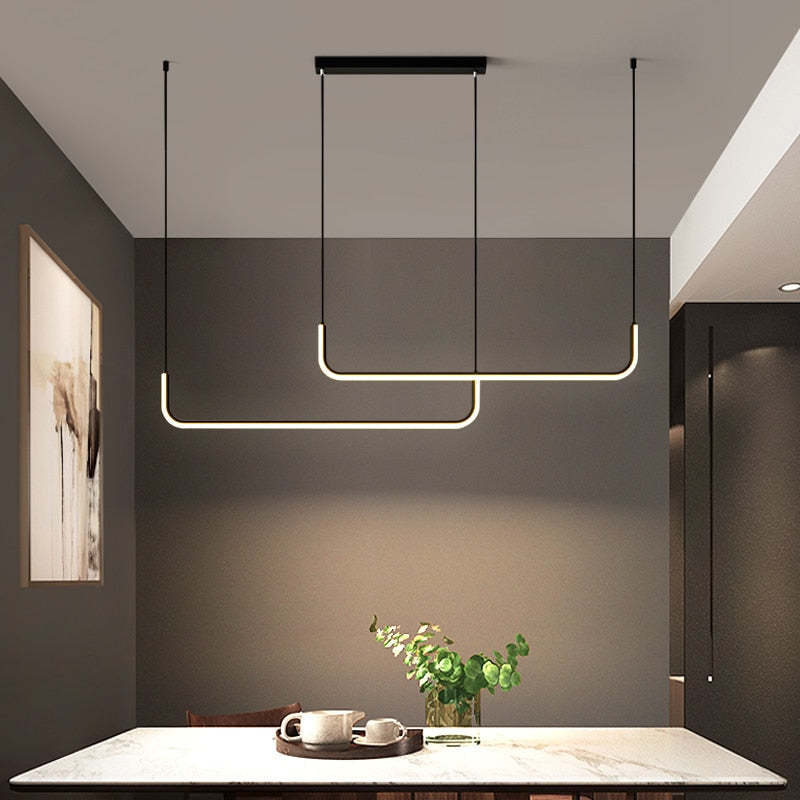 EdgeGlow | Modern LED Pendant Light in Metal and Silicone - OpalDwell