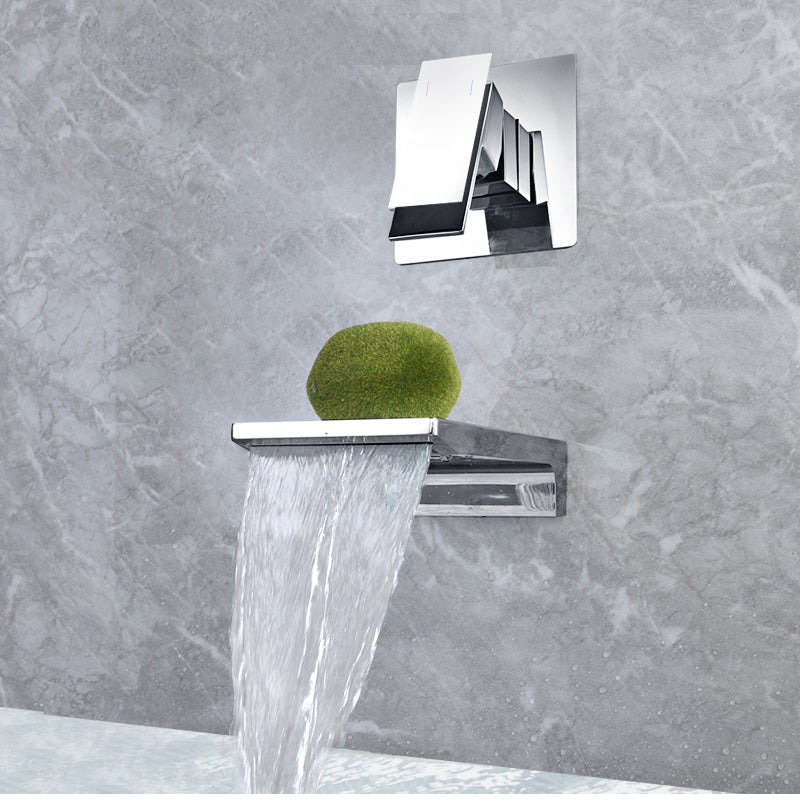 Cascade | Wall-Mounted Single-Handle Waterfall Bathroom Faucet | OpalDwell OpalDwell