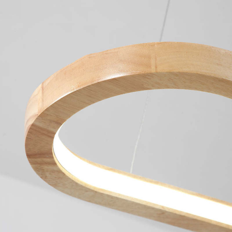 LumaWood Modern Hanging Lamp Metal And Wood With LED - OpalDwell