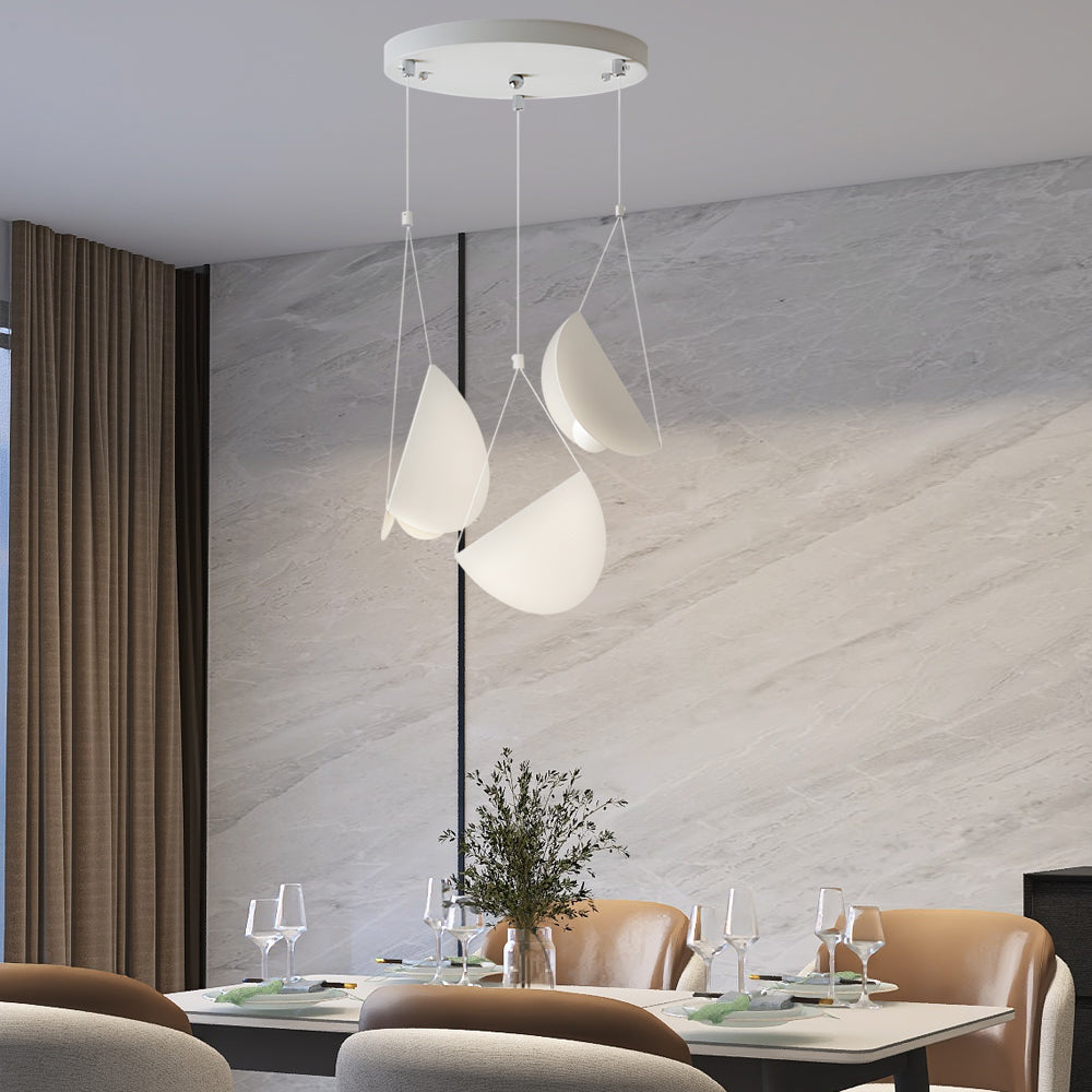 NovaLume Linear Pendant Light in White Matte Metal - OpalDwell