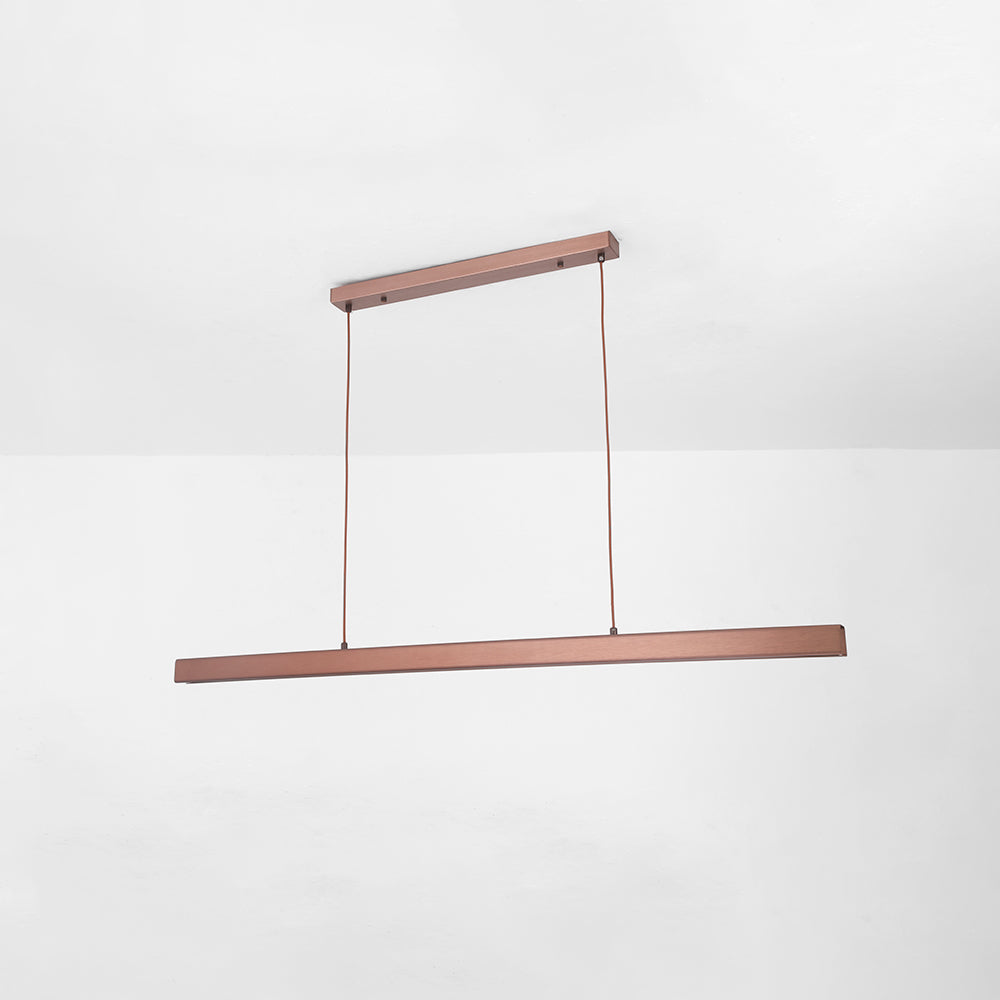 Nexis Linear Metal LED Pendant Light in Black and Brown OpalDwell