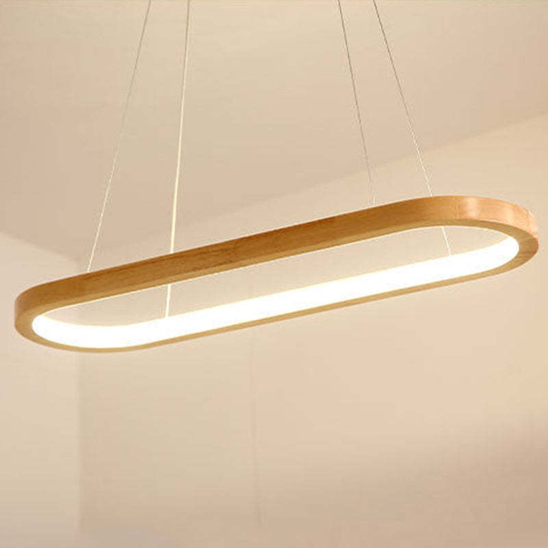 LumaWood Modern Hanging Lamp Metal And Wood With LED - OpalDwell