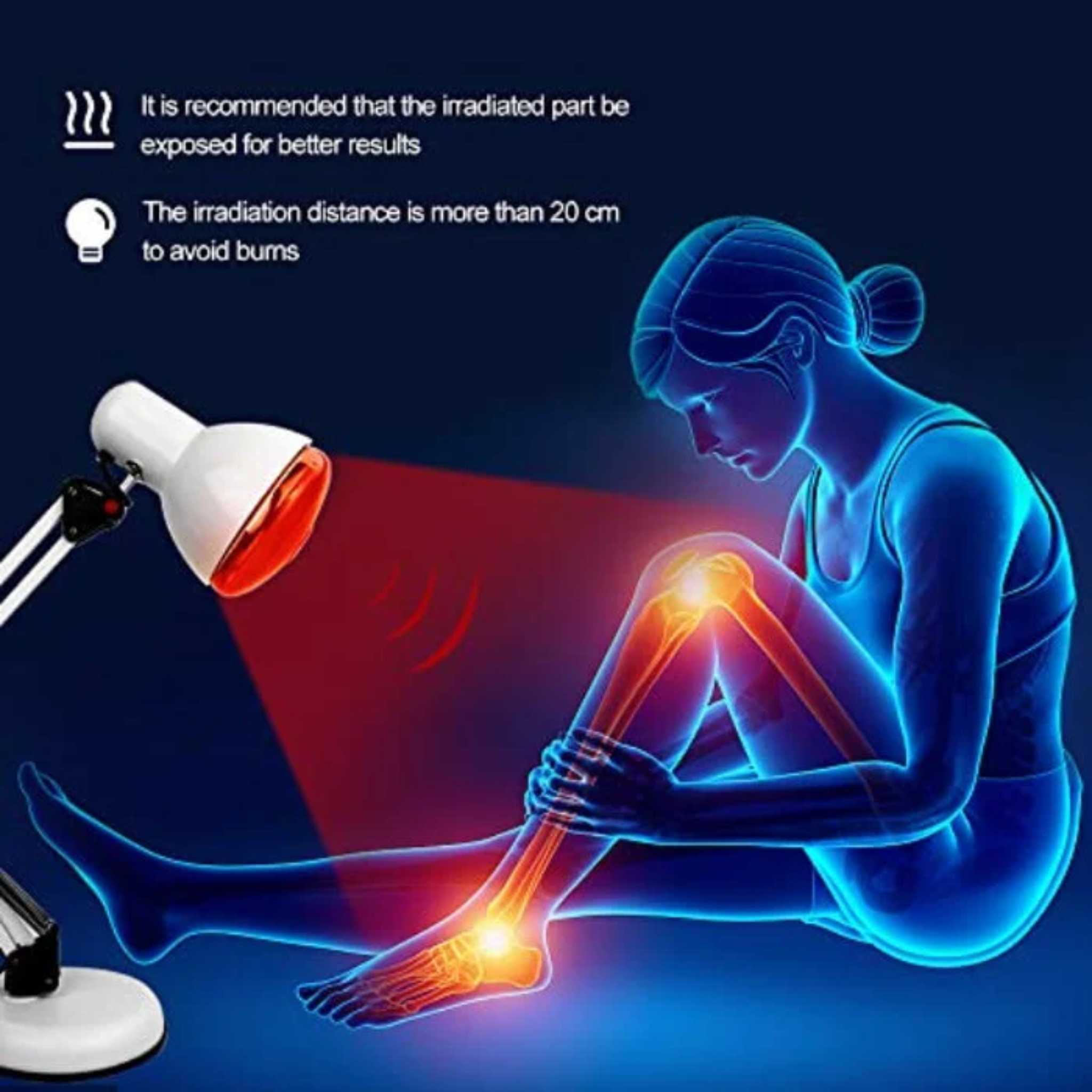 NovaGlow Infrared Therapy Lamp With Adjustable Stand - OpalDwell