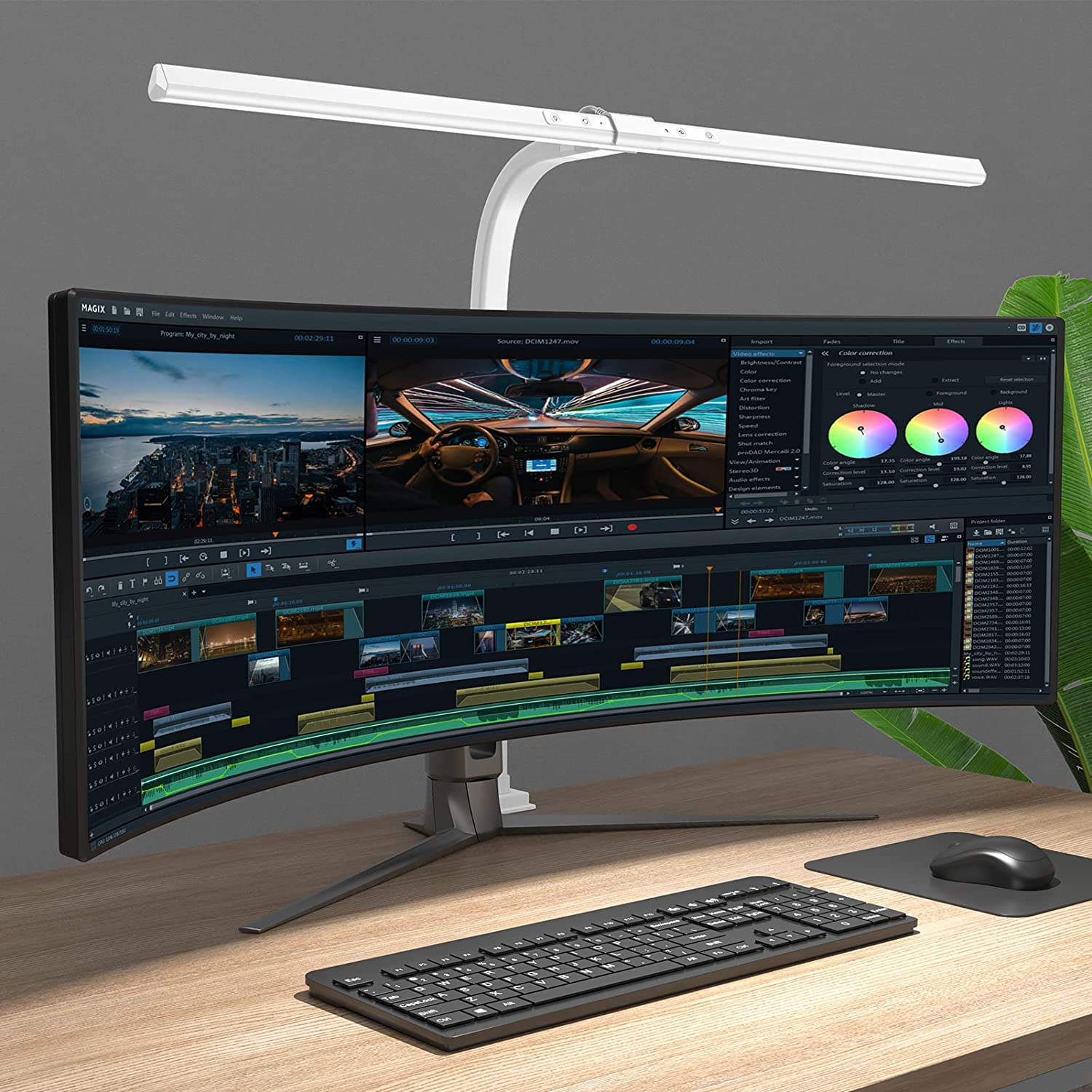 AeroClip LED Desk Lamp for Modern Home Office With Adjustabl e Light Bar - OpalDwell