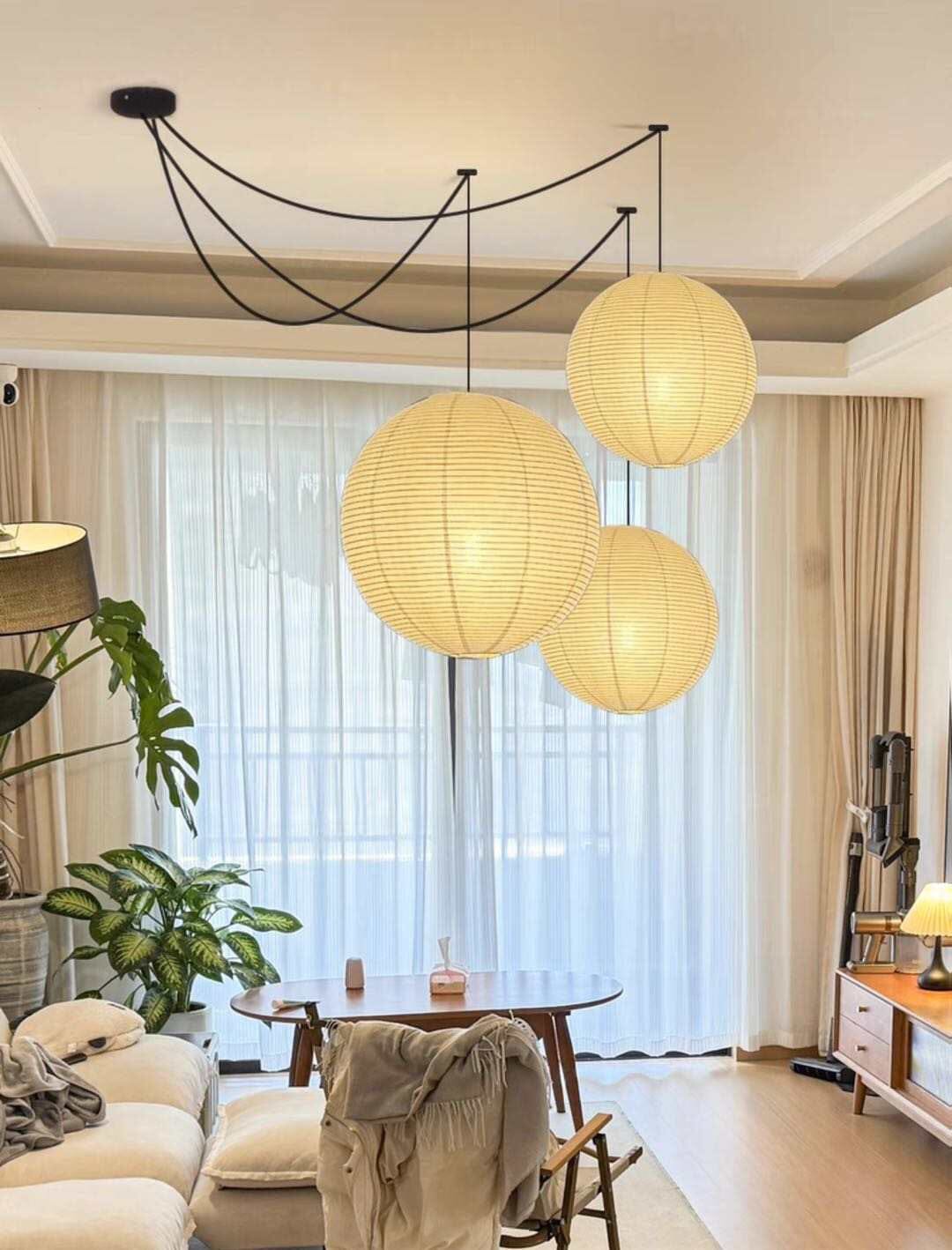Aurelia Parisian Paper Balloon Pendant Light With Warm Glow - OpalDwell