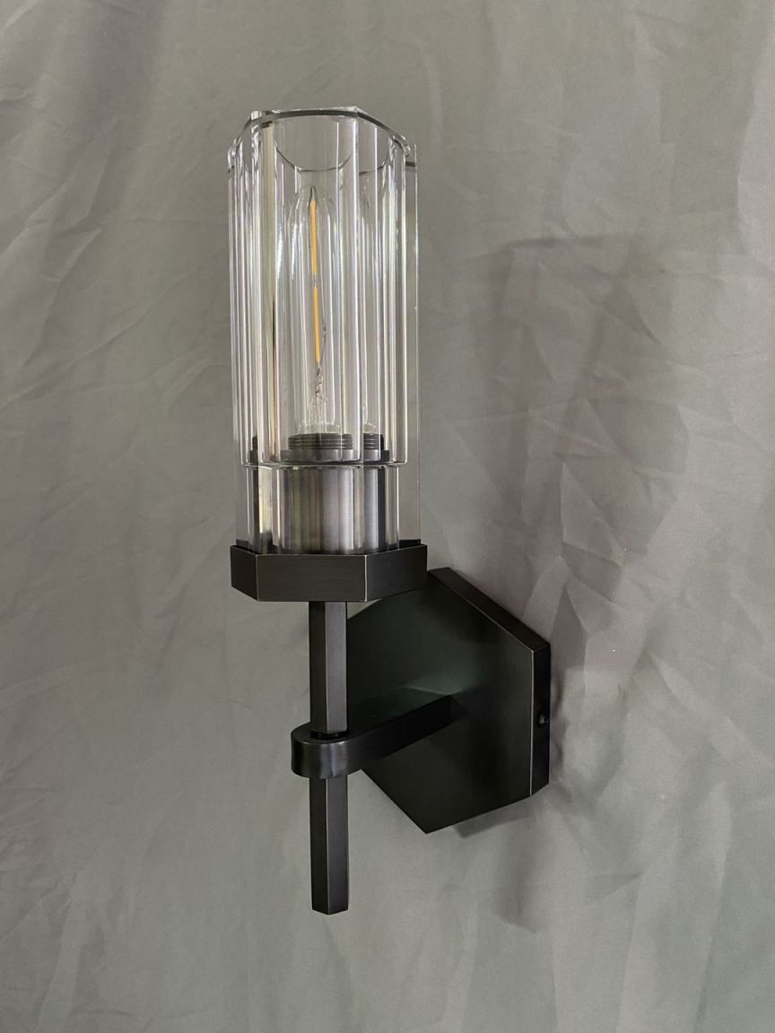 AstraLux Crystal LED Wall Sconce With Clear Glass Shades - OpalDwell