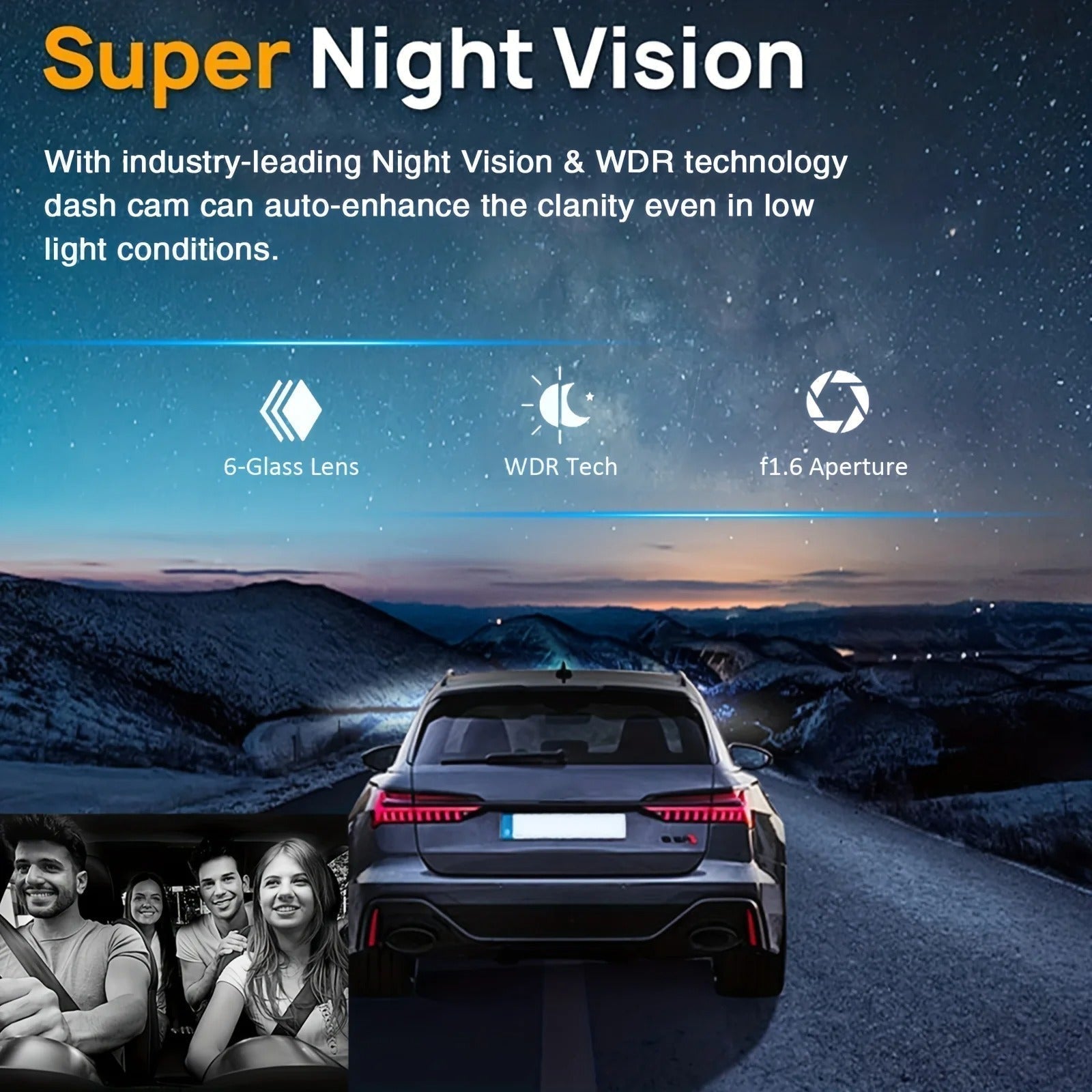 NovaSight DuoCam 1080P Dash Cam Front Interior View OpalDwell