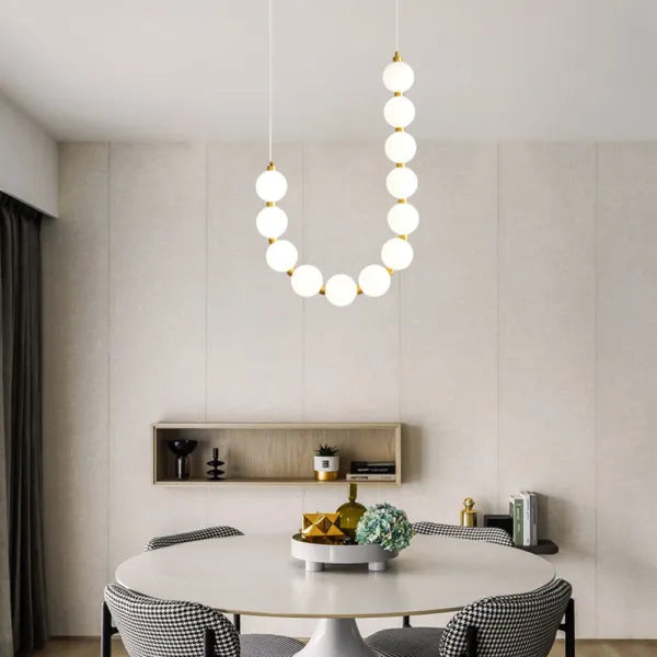 LustreNova Brass Necklace Chandelier For Elegant Spaces - OpalDwell