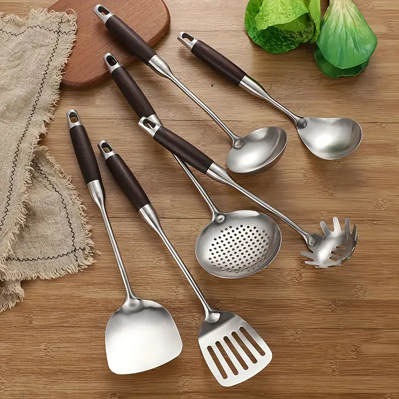 Aurora Gold and Silver Stainless Steel Kitchen Utensils - OpalDwell