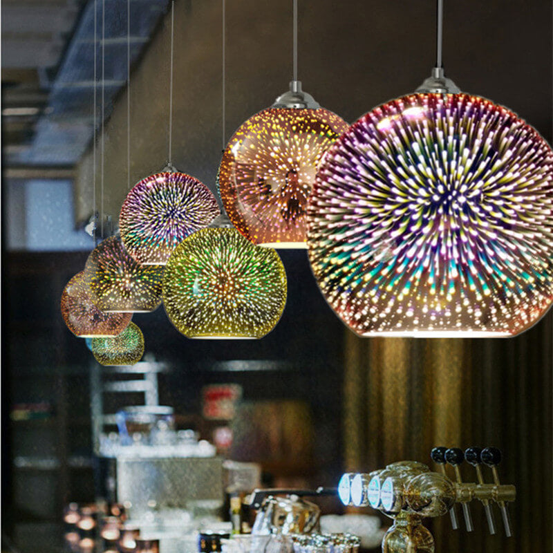 Prismora 3D Glass Dome Pendant Light - Colorful Modern - OpalDwell