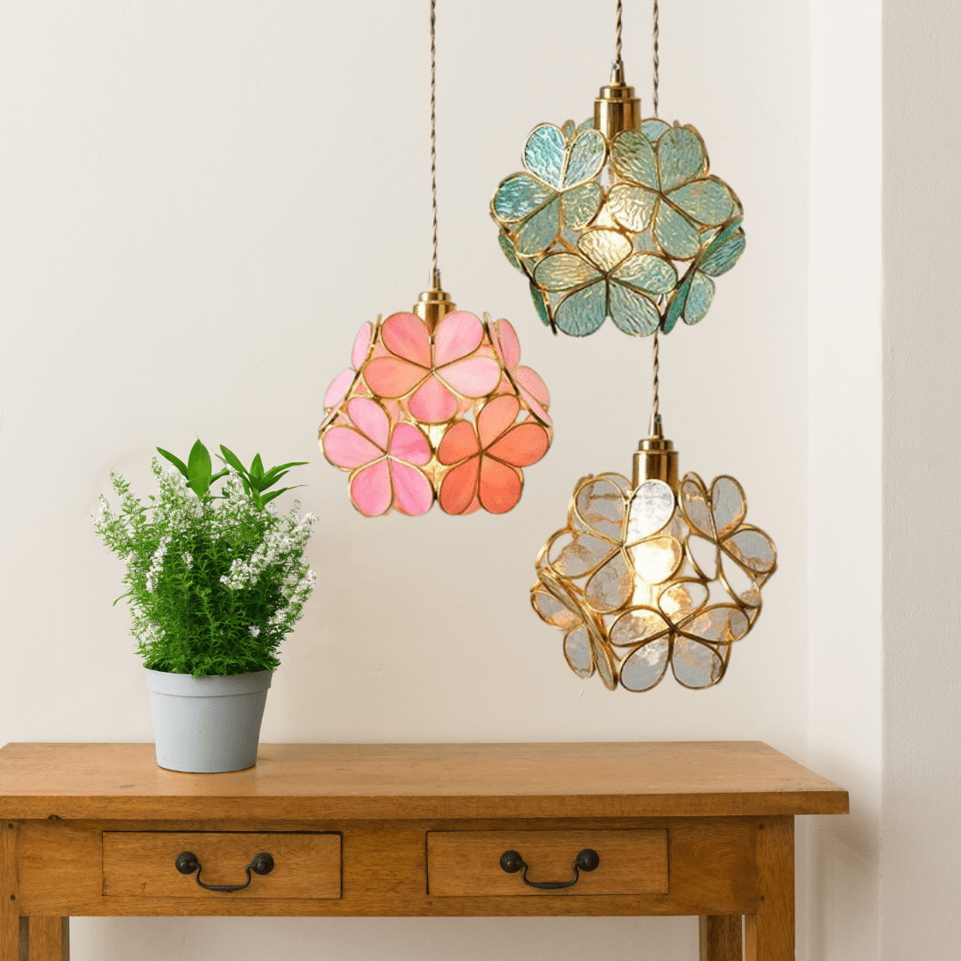 Floral Glass Pendant - OpalDwell